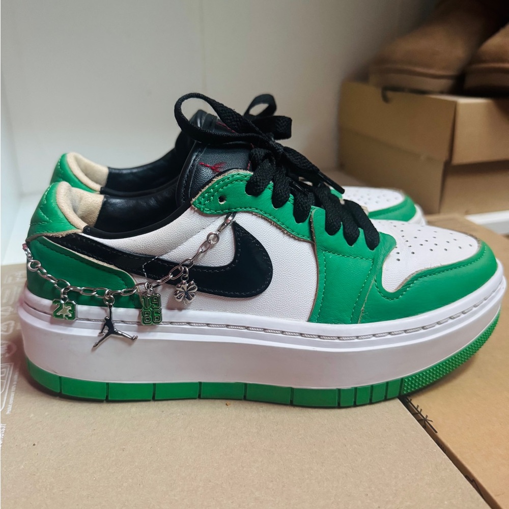 Jordan 1 Elevate Platform Lucky Green Sneakers